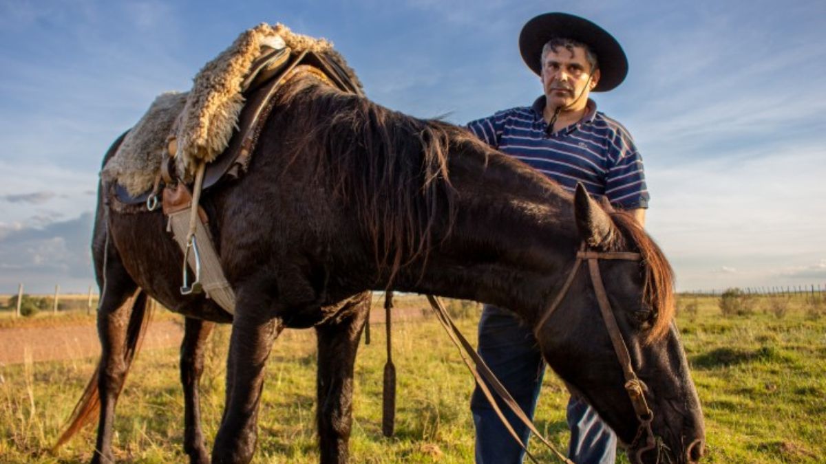 Óscar Núñez, un gaucho de Tambores, duda de que la planta de hidrógeno verde traiga trabajo a la zona, ya que actualmente no hay suficientes profesionales cualificados para construir o gestionar su instalación (Foto: Ramiro Barreiro / Diálogo Chino) Óscar Núñez, un gaucho de Tambores, duda de que la planta de hidrógeno verde traiga trabajo a la zona, ya que actualmente no hay suficientes profesionales cualificados para construir o gestionar su instalación (Foto: Ramiro Barreiro / Diálogo Chino)