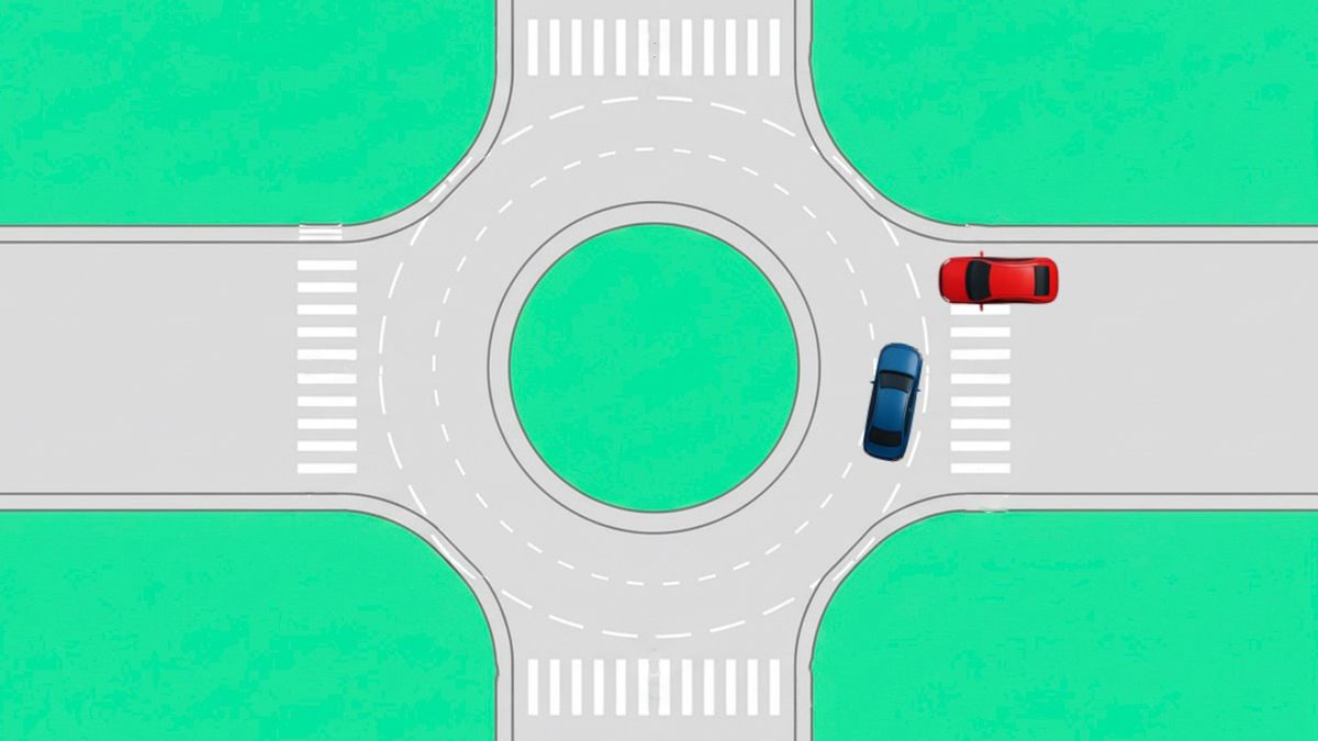 ¿Cómo es la prioridad de tránsito en las rotondas?