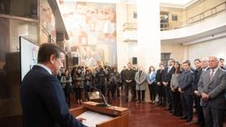 El gobernador Rodolfo Suarez , presidió el acto de la AMIA en Mendoza.
