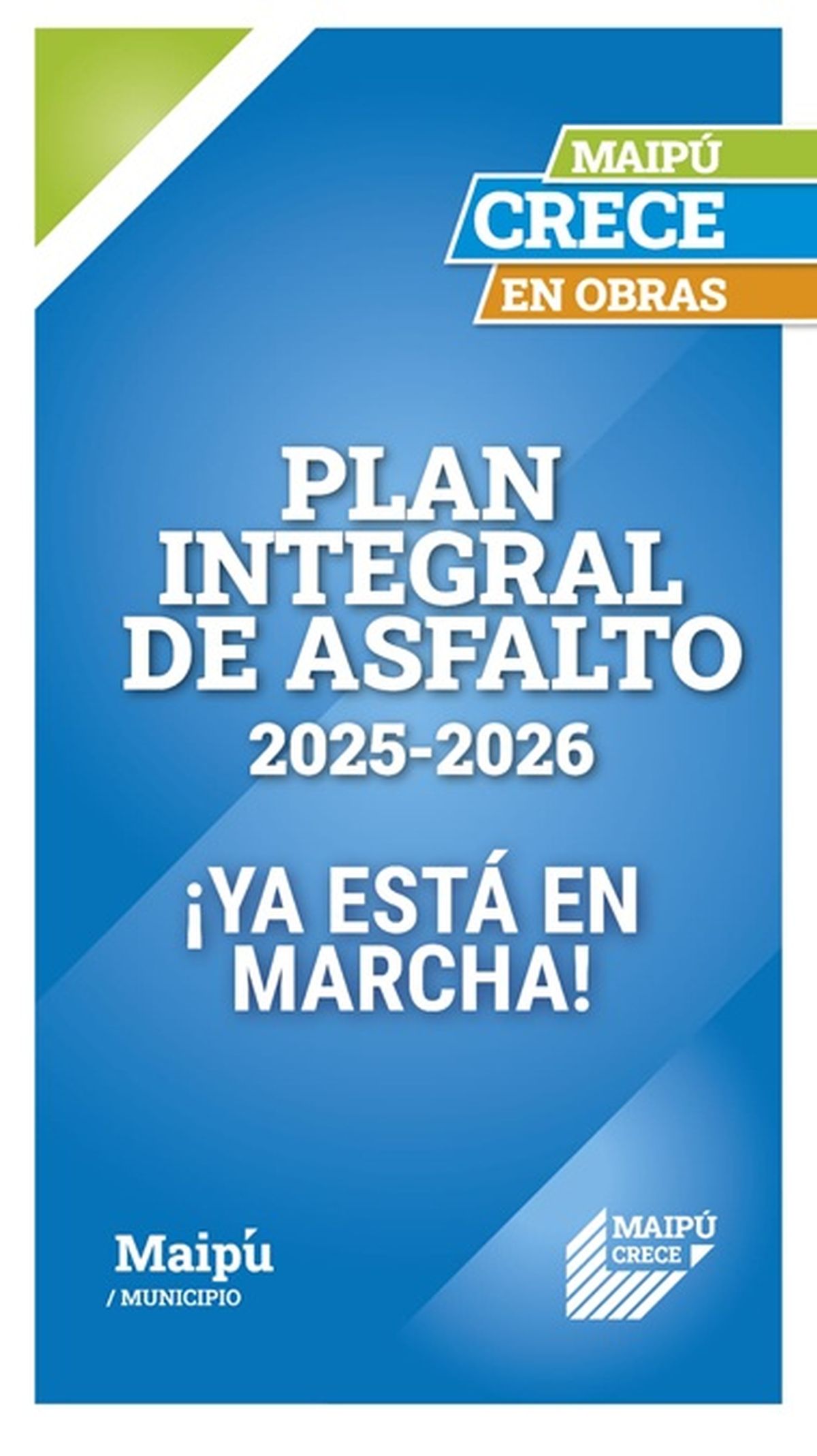 La Municipalidad de Maipú ha puesto en marcha la primera etapa de su Plan Integral de Asfaltado 2025/2026. La Municipalidad de Maipú ha puesto en marcha la primera etapa de su Plan Integral de Asfaltado 2025/2026.