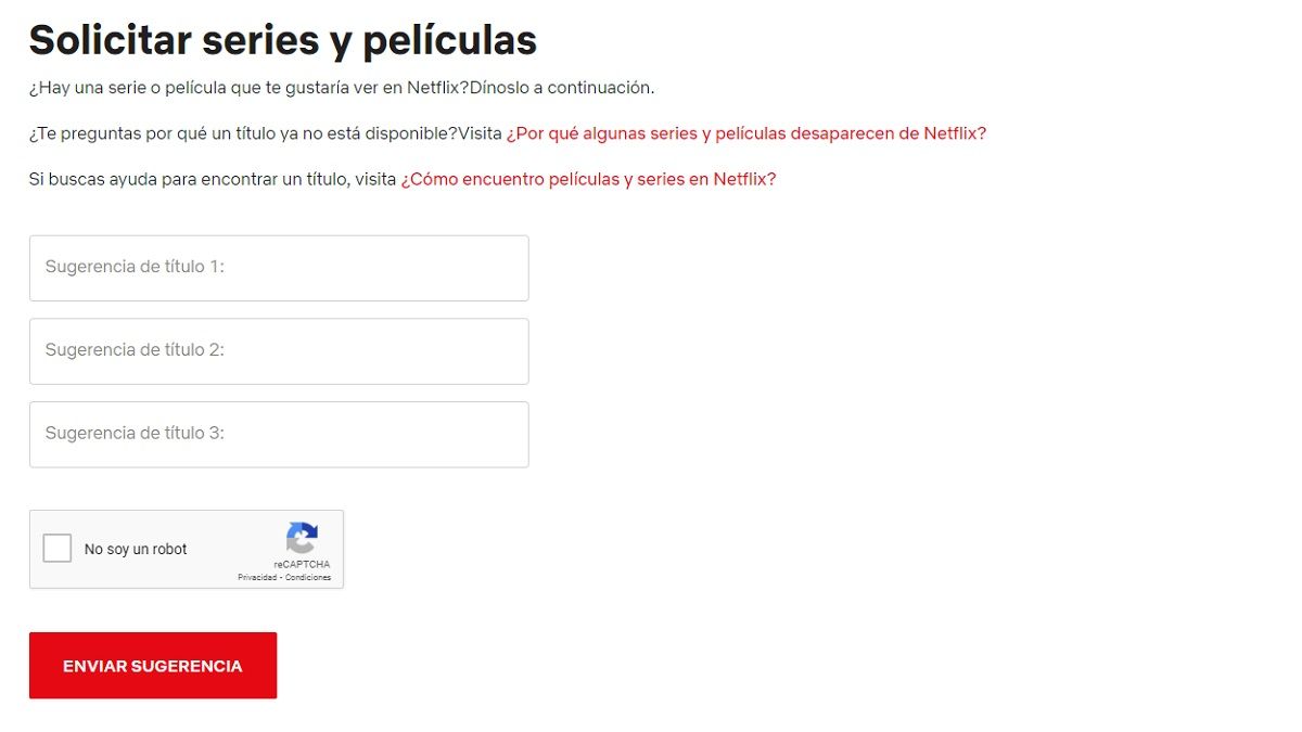 Cualquier persona puede solicitar un Netflix la serie o pel & iacute; cula que le guste