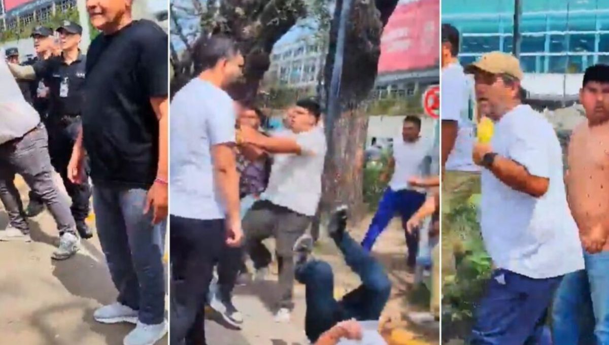 Video: así fue la batalla campal entre taxistas y conductores de aplicación