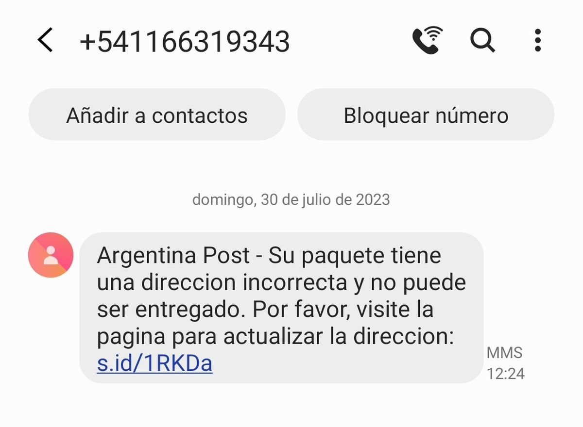 "Actualiza tu dirección": la nueva modalidad de estafa que llega por mensaje de texto "Actualiza tu dirección": la nueva modalidad de estafa que llega por mensaje de texto