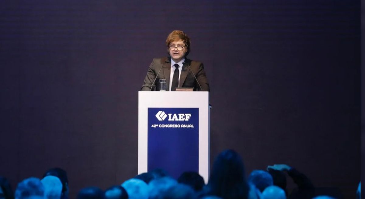 Javier Milei en el encuentro de ejecutivos. Javier Milei en el encuentro de ejecutivos.