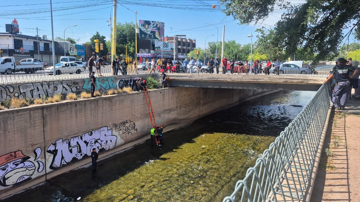 La zona donde fue rescatado el limpiavidrios.