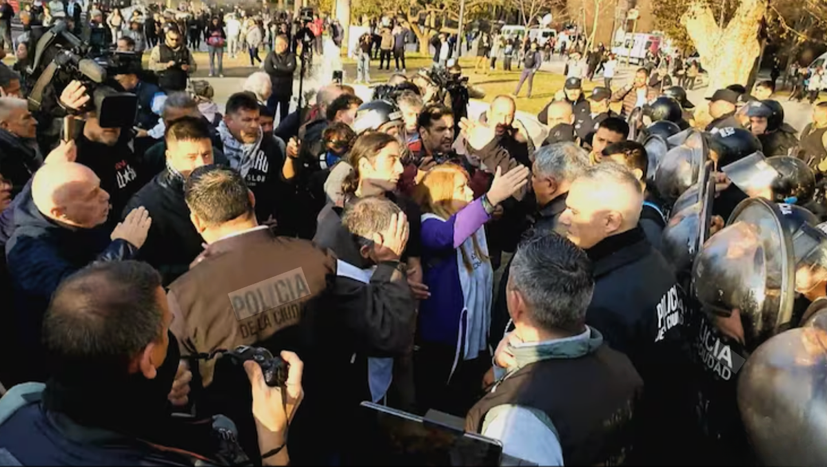 Hubo incidentes este viernes en la Plaza de Mayo entre algunos seguidores del Indio Solari y la Policía.