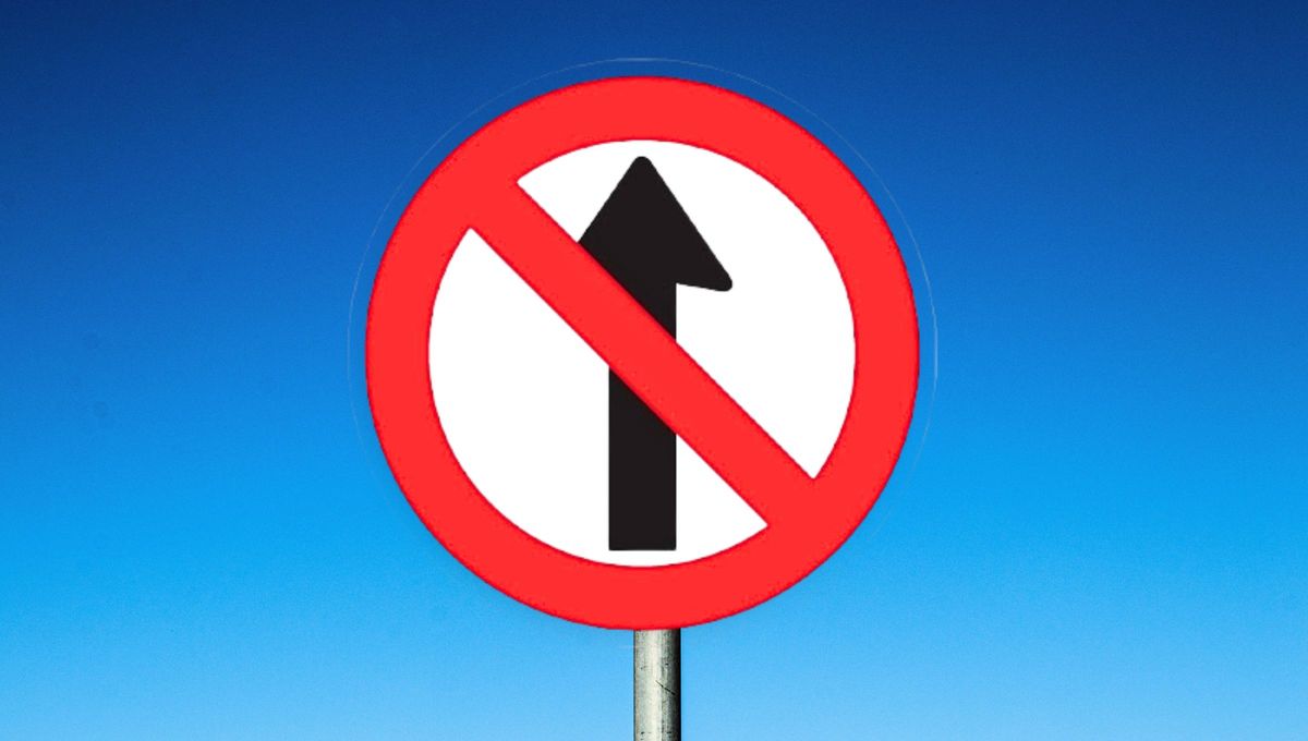 Este cartel prohíbe a los vehículos avanzar por la vía sobre la que está la señal. Este cartel prohíbe a los vehículos avanzar por la vía sobre la que está la señal.