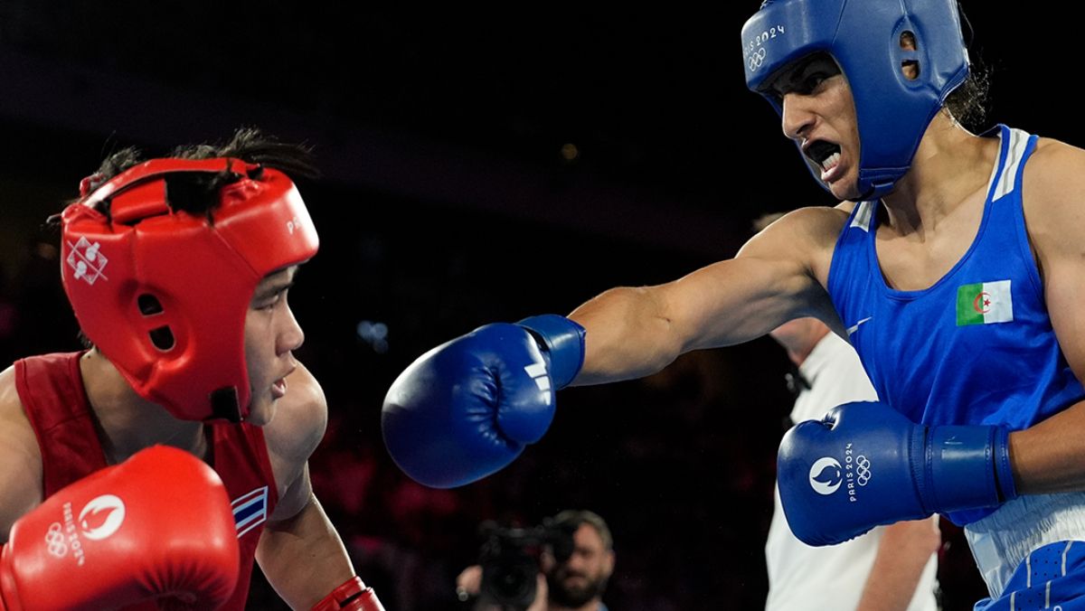 Imane Khlef pasó a la fina del boxeo olímpico de los 66kg tras vencer 5.0 a la representante de Tailandia en las semifinales. Imane Khlef pasó a la fina del boxeo olímpico de los 66kg tras vencer 5.0 a la representante de Tailandia en las semifinales.