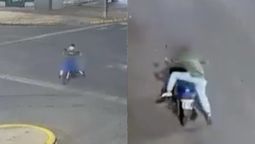 El video te pone los pelos de punta: Un nene de 12 años robó una moto y en la huída casi lo atropellan.