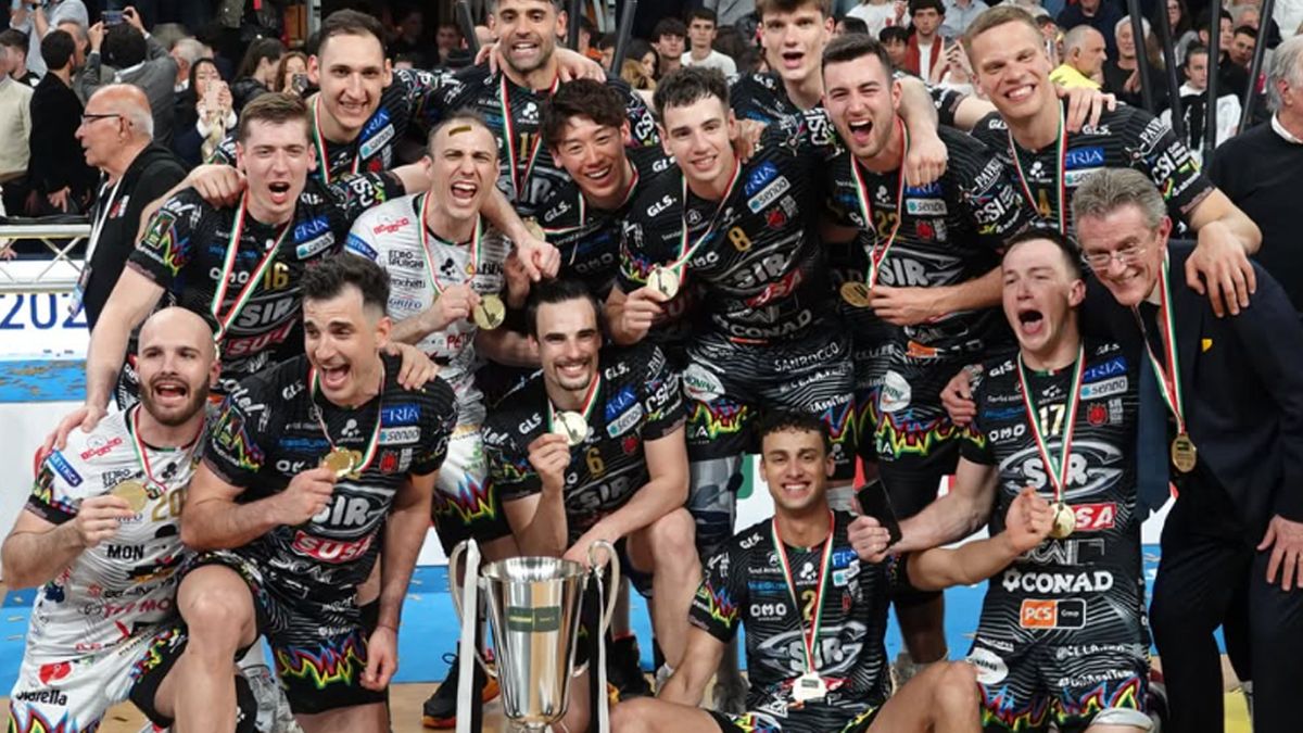 Loser en el festejo de su primera liga italiana.