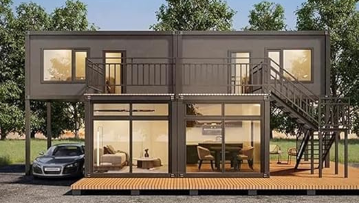 La lujosa casa prefabricada de tres habitaciones, cochera y dos pisos&nbsp;