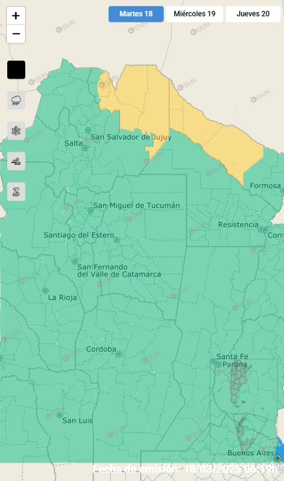 Estas dos provincias se encuentran en alerta Estas dos provincias se encuentran en alerta 