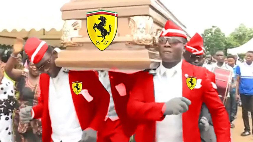 Los memes de los fanáticos de Ferrari por el caótico choque