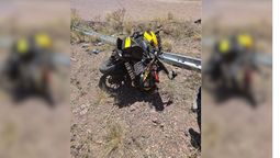 Así quedó lamoto del hombre de 68 años que falleció en un accidente en alta montaña.&nbsp;