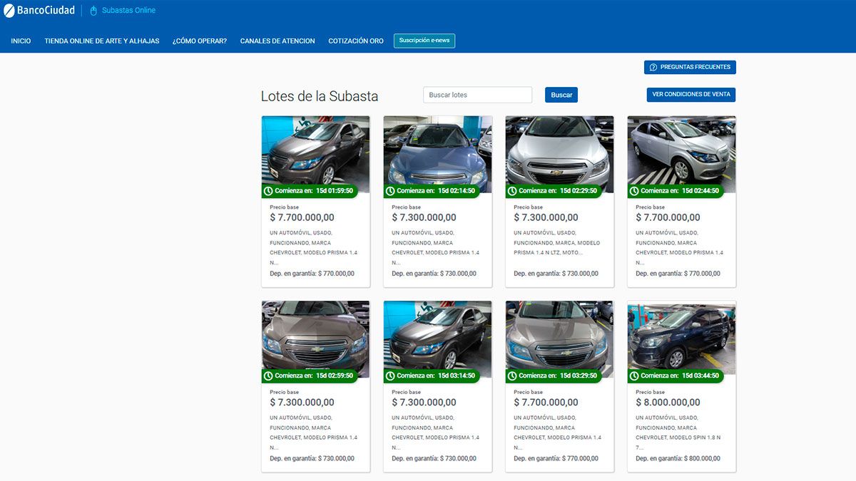 Las subastas online del Banco Ciudad son procesos de venta de bienes a trav&eacute;s de una plataforma digital donde los interesados pujan por internet para convertirse en el mejor postor y adquirir el art&iacute;culo.