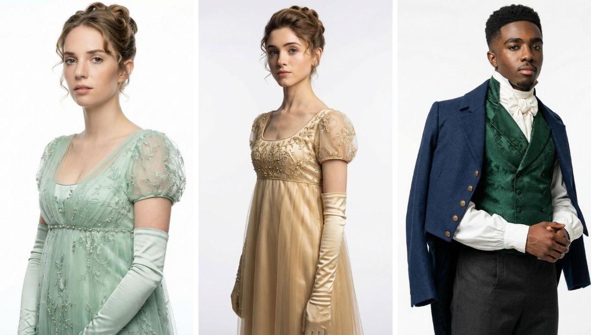 Robin, Nancy y Lucas como si fueran protagonistas de Bridgerton. Robin, Nancy y Lucas como si fueran protagonistas de Bridgerton. 