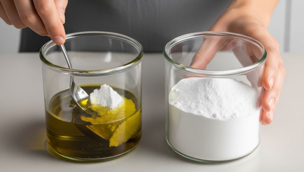 La mezcla entre el aceite de oliva y el bicarbonato puede tener varios fines