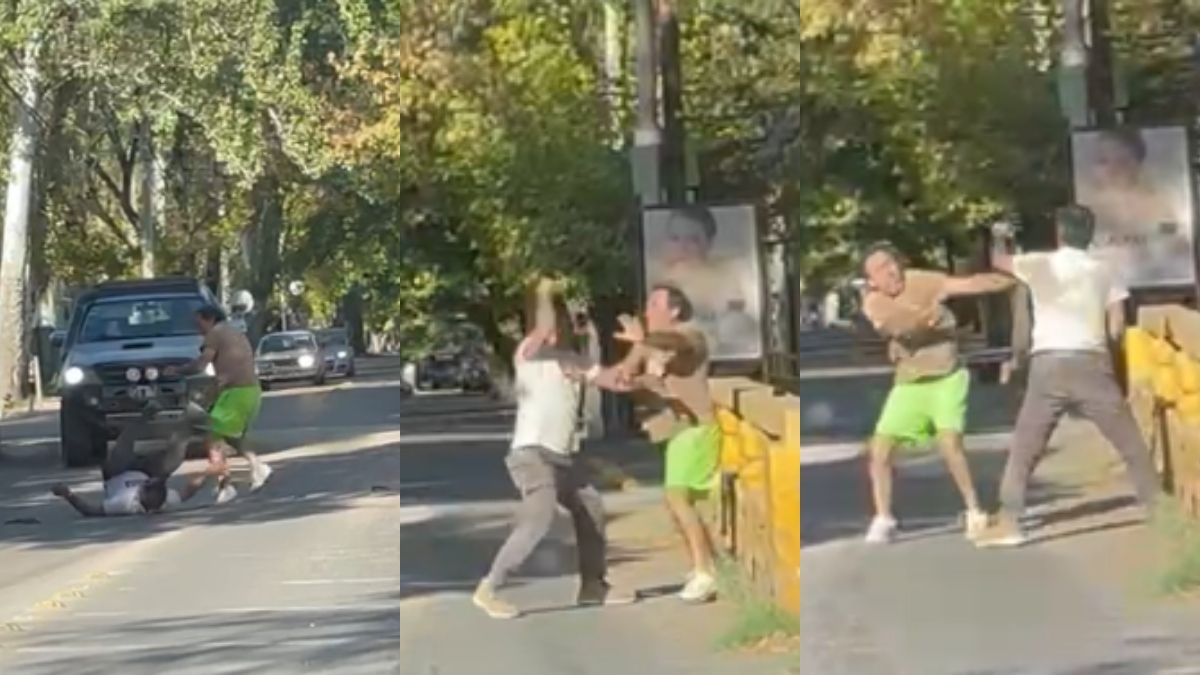 Dos hombres protagonizaron una salvaje pelea en las calles de Mendoza