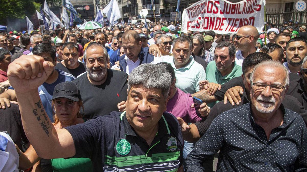 El dirigente camionero Pablo Moyano fue uno de los que encabezaron la marcha del 27 de diciembre contra el DNU de Jjavier Milei.
