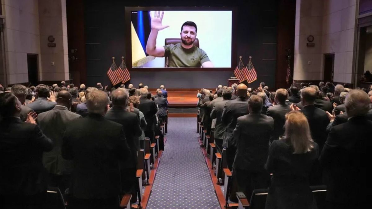 Guerra Rusia - Ucrania: Volodimir Zelenski ante legisladores estadounidenses.