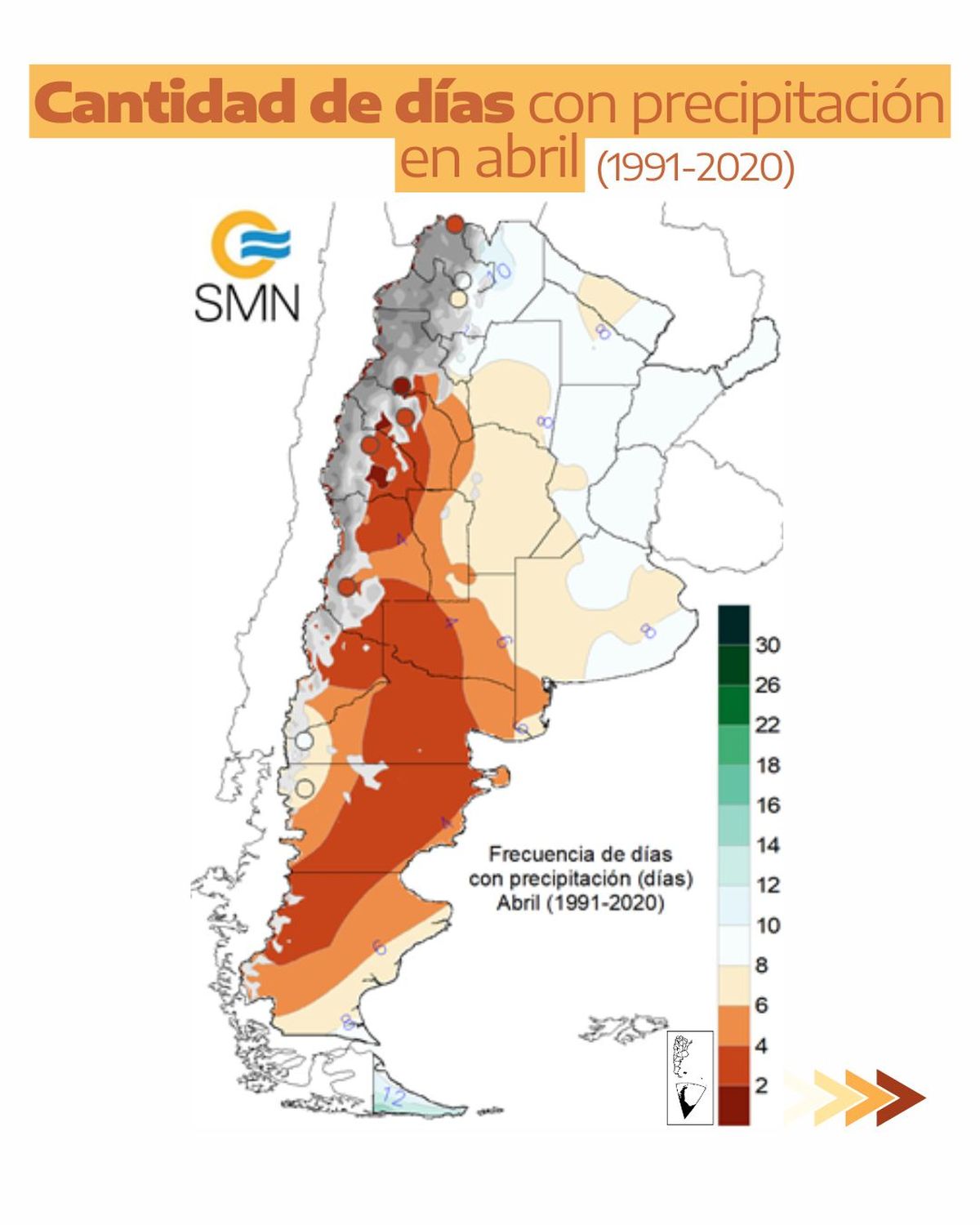 La cantidad de días de precipitación La cantidad de días de precipitación