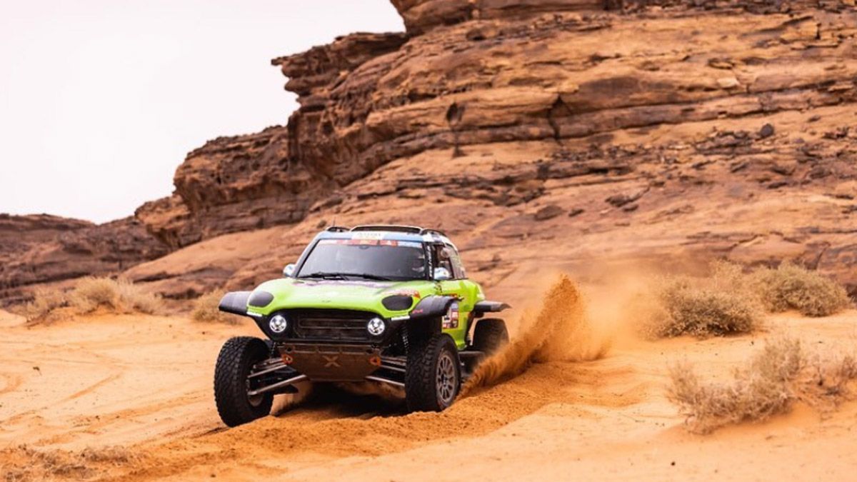 Sebastián Halpern y Ronnie Graue, en plena acción en el Rally Dakar 2023.