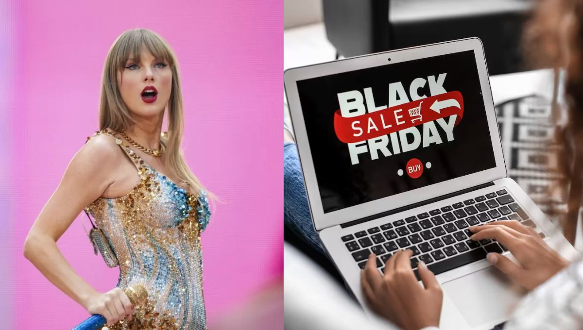Taylor Swift anunció un lanzamiento especial para el Black Friday 2024. Imagen editada en Canva.