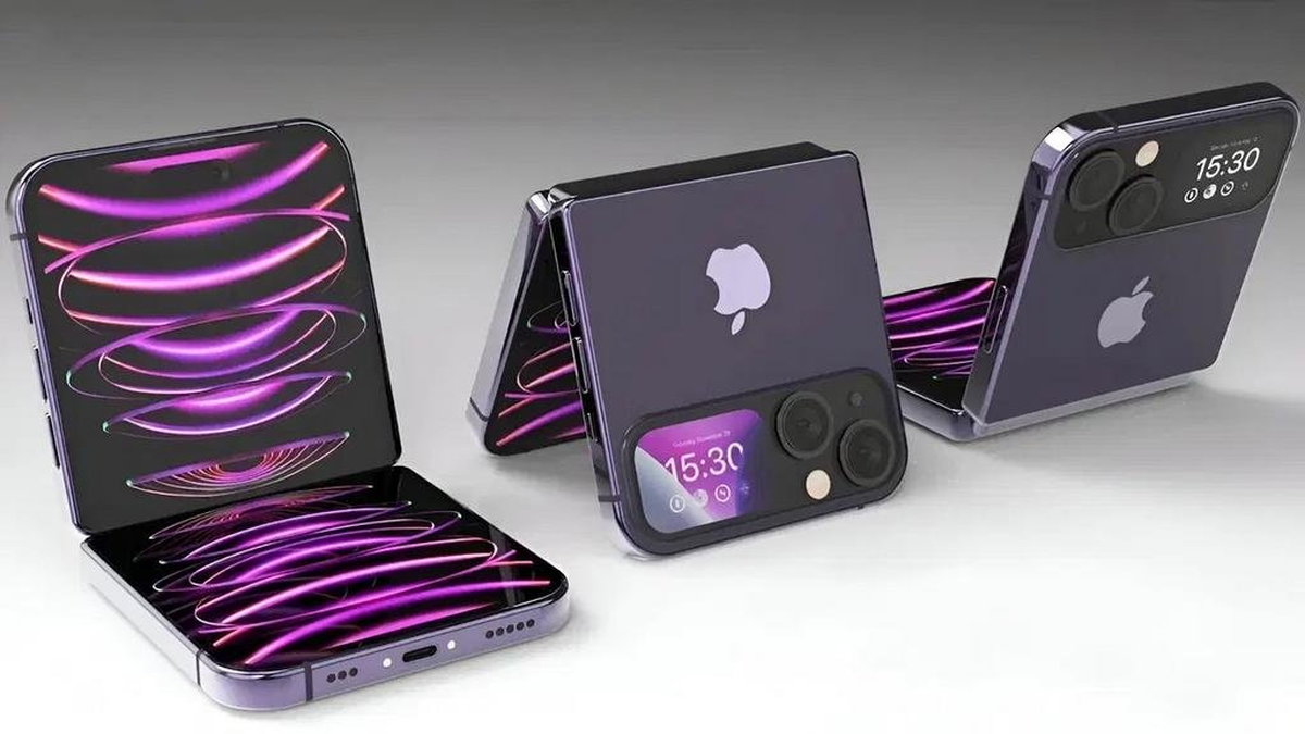 Prototipo del nuevo iPhone plegable. Prototipo del nuevo iPhone plegable.