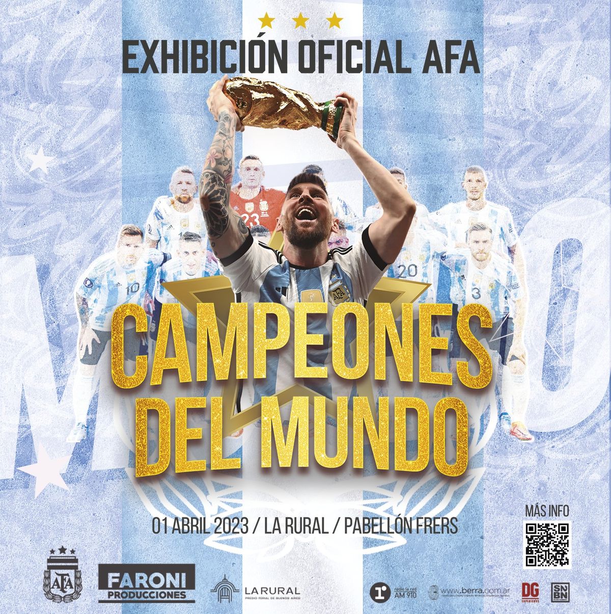 La muestra incluirá otros trofeos y objetos históricos de la Selección argentina