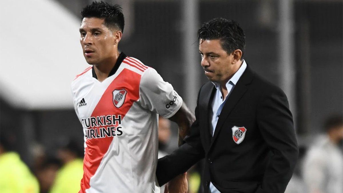 El mendocino Enzo Pérez y Marcelo Gallardo. El mendocino Enzo Pérez y Marcelo Gallardo. 