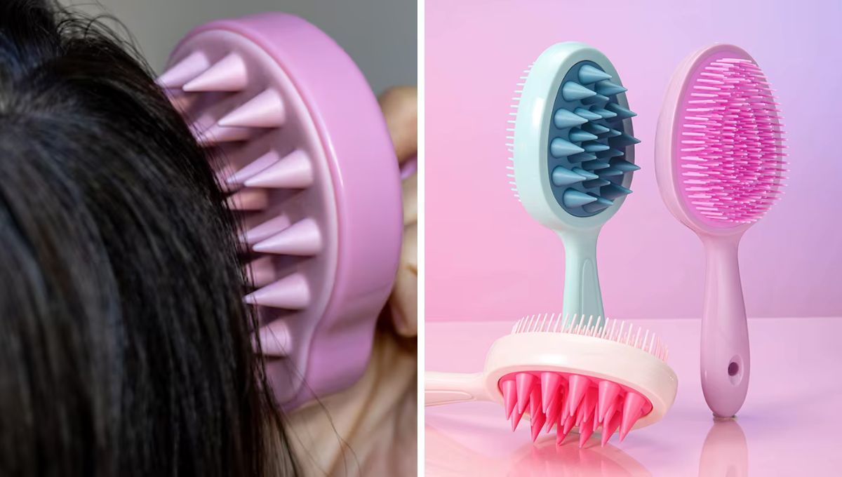 El cepillo de silicona es ideal para masajear y lavar el cuero cabelludo.&nbsp;