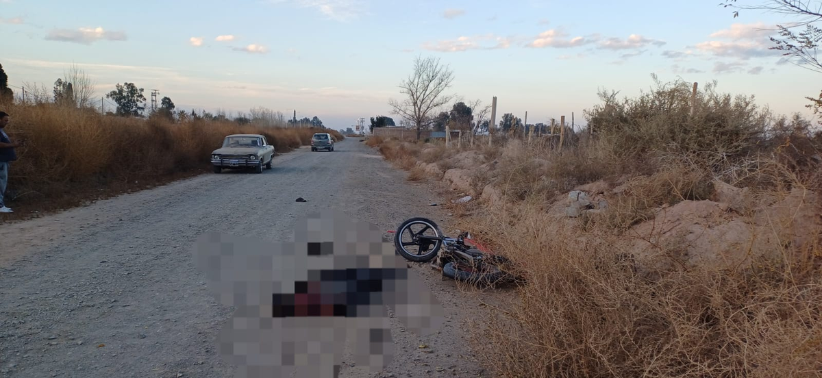 Junto a la moto quedó tendido sin vida su conductor tras el accidente en Las Heras Junto a la moto quedó tendido sin vida su conductor tras el accidente en Las Heras