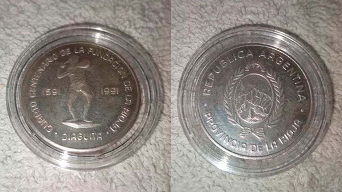Hermosa y valiosa moneda de plata, La Rioja 1991, edición especial 100 mil australes. Hermosa y valiosa moneda de plata, La Rioja 1991, edición especial 100 mil australes.