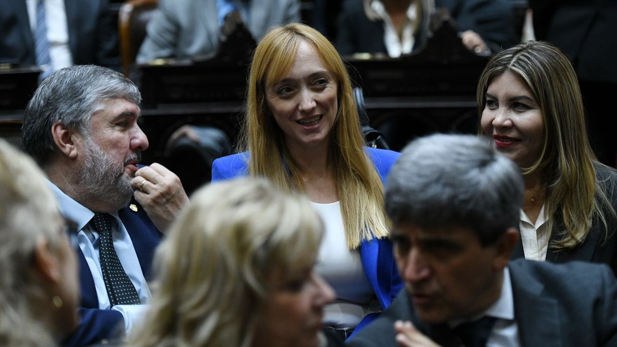José Mayans, el presidente del interbloque del Frente de Todos, junto a la senadora mendocina Anabel Fernández Sagasti.