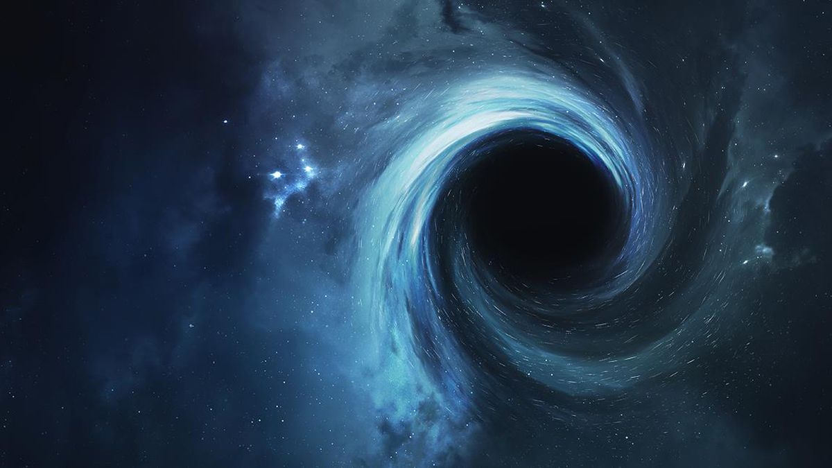Representación gráfica digital de un agujero negro.