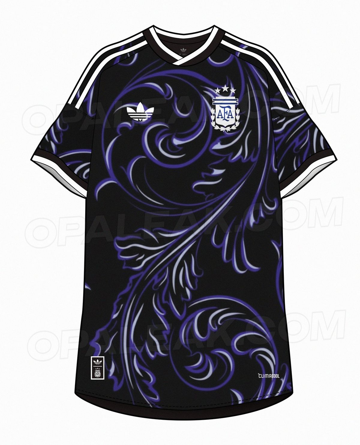 El modelo de la camiseta suplente de la Selecci&oacute;n argentina.