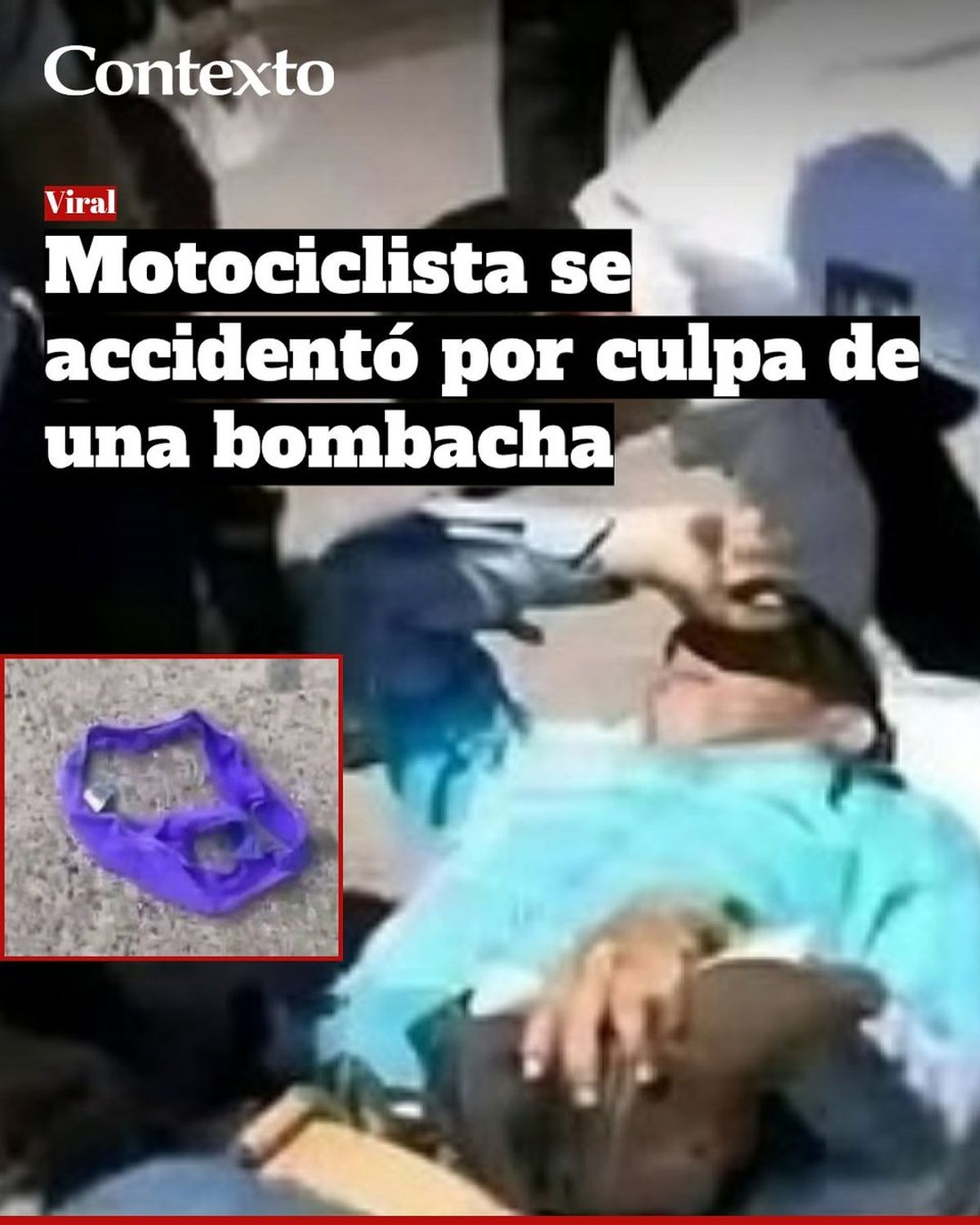 Insólito. Una bombacha voló directo hacia la cara de un motociclista y se accidentó. Insólito. Una bombacha voló directo hacia la cara de un motociclista y se accidentó. 