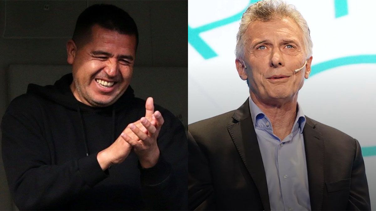 Juan Román Riquelme y Mauricio Macri.