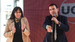 Sandra Astudillo y Tadeo García Zalazar, vice y presidente de la UCR de Mendoza.