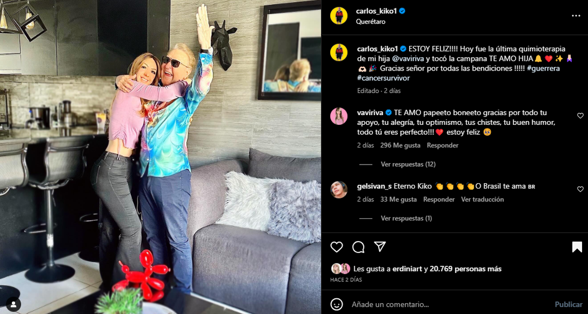 Posteo de Kiko en su cuenta de Instagram. Posteo de Kiko en su cuenta de Instagram.