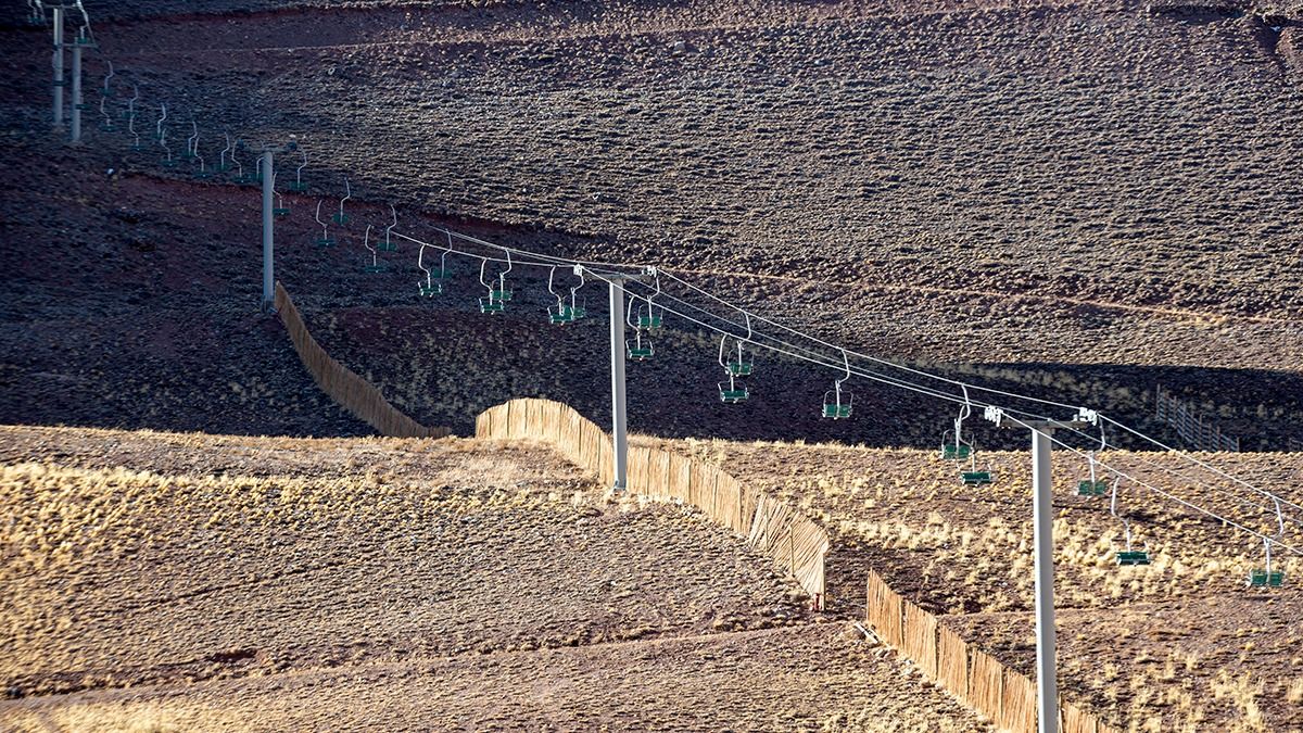 No se ve nieve en Penitentes.