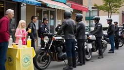 El video muestra a la comunidad motoquera que formó una fila gigante para comprarle limonada a la nena que los conmovió con su bondad al ayudar a su compañero herido