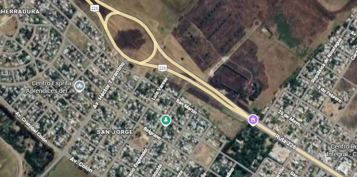 En el mapa puede verse la rotonda en donde fue asaltada la familia mendocina en Mar del Plata. 