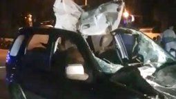 Así quedó el auto del hombre que atropelló a un caballo