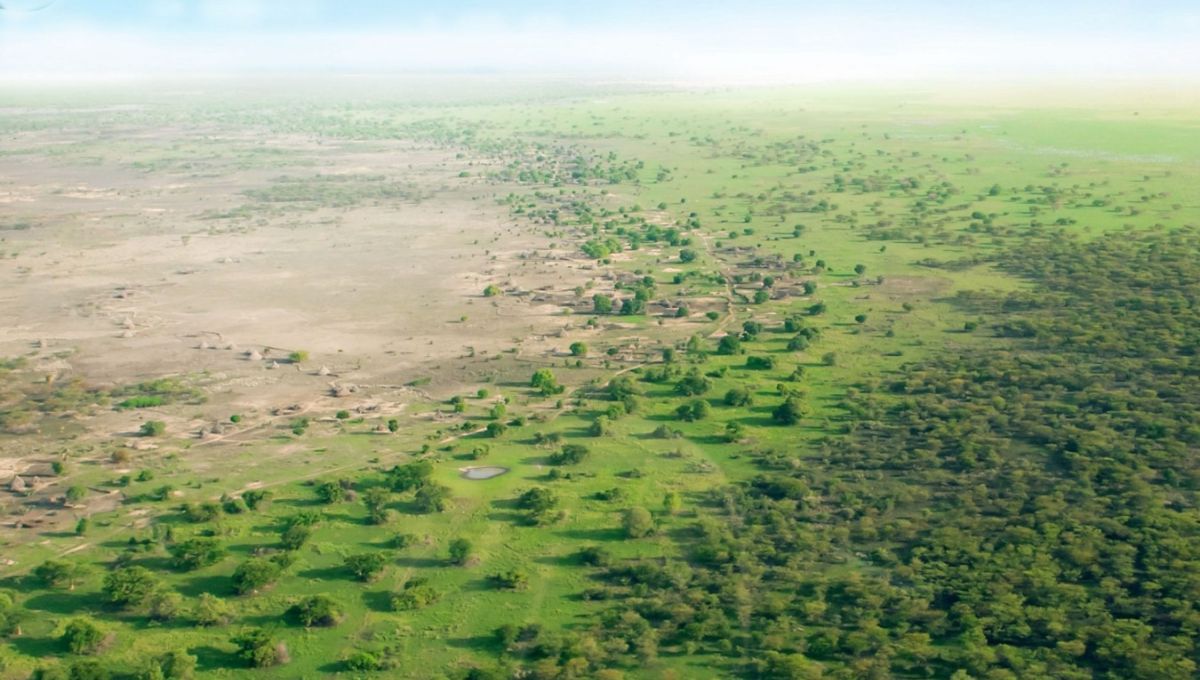 Mueven millones de toneladas de tierra en el desierto y crean una muralla para protegerse de la arena
