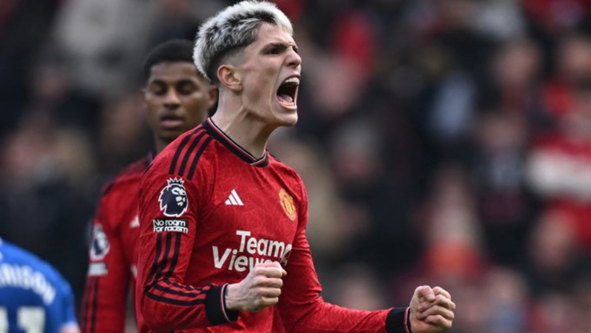Alejandro Garnacho tuvo una gran actuación este sábado en el Old Trafford frente al Everton.