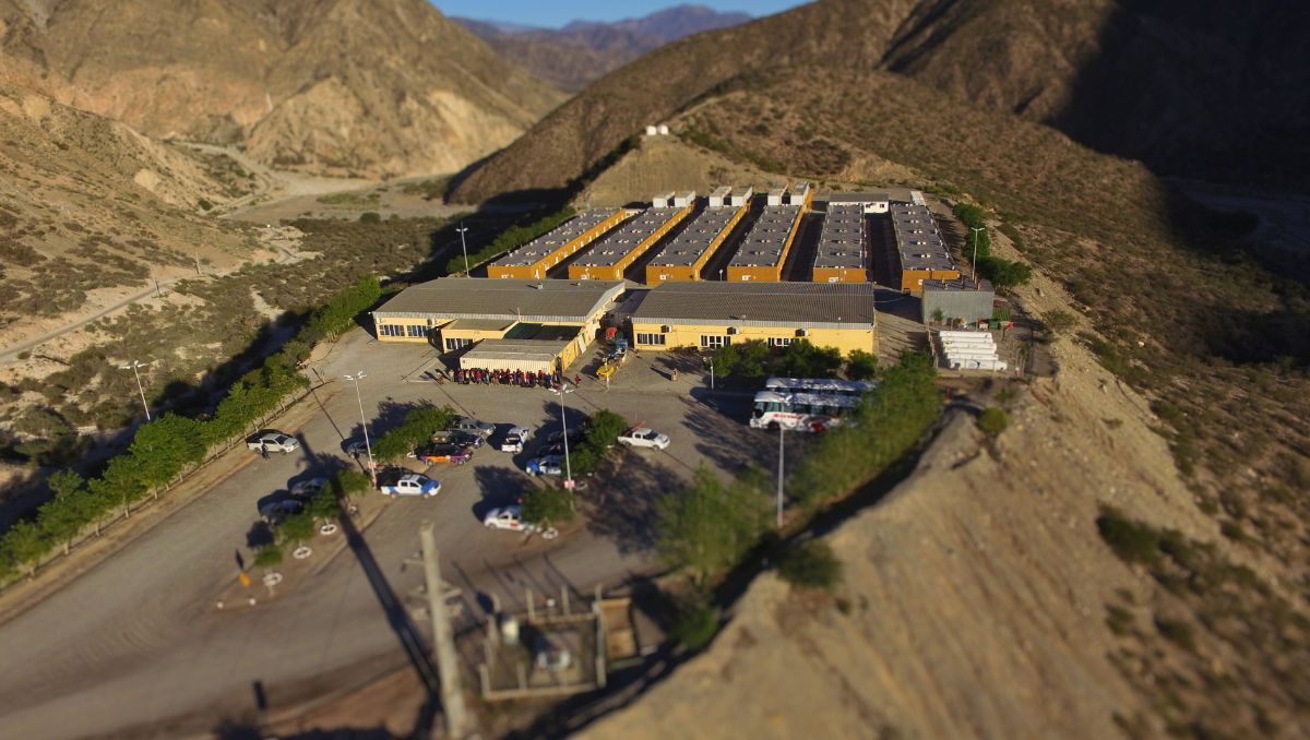 El campamento de la mina de oro Gualcamayo, en San Juan. El campamento de la mina de oro Gualcamayo, en San Juan.