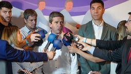 El presidente de la UCR, Andrés Lombardi, y el presidente de la LLA, Facundo Correa Llano.