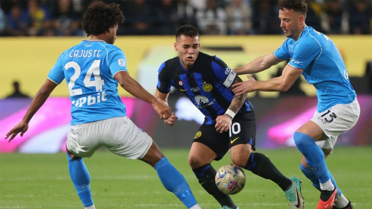 El Inter de Lautaro Martínez empató con Napoli.
