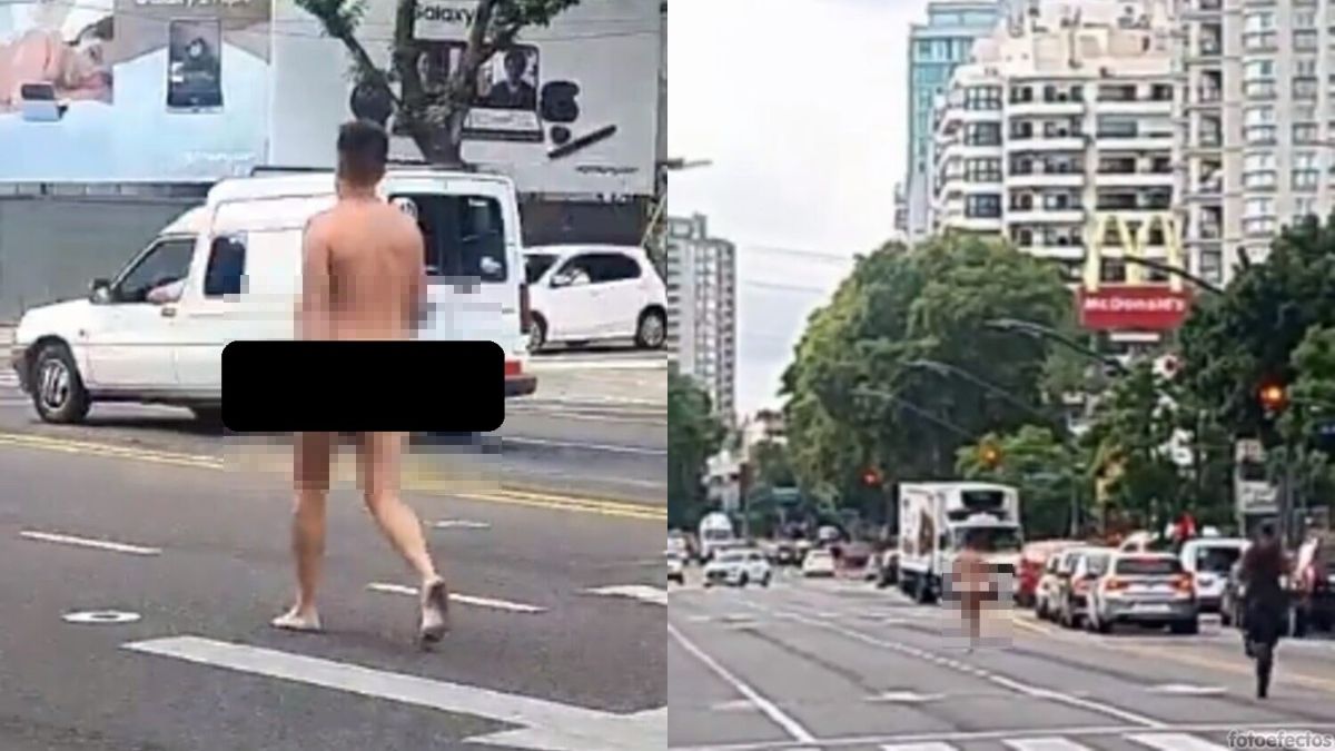 Un hombre corrió desnudo por las calles de Buenos Aires y se hizo viral